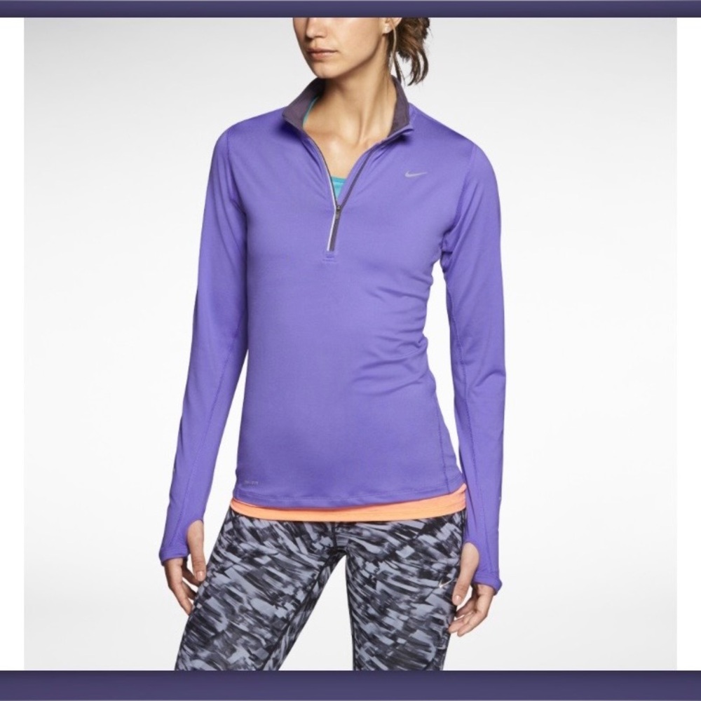 Nike Running‎ Element Quarter Zip Dri Fit Long Sleeve. Purple Womens M.